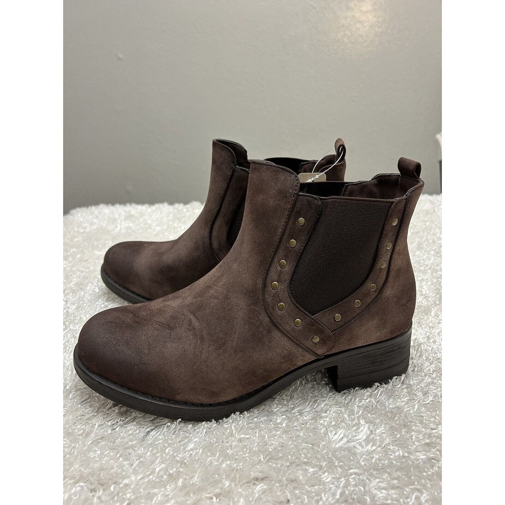 Electric Karma brown studded ankle Niko Booties Sz 11